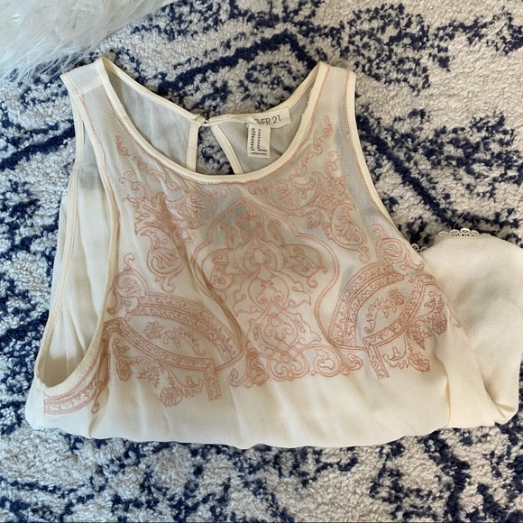 Forever 21 Embroidered Flowy Tank - Picture 2 of 5
